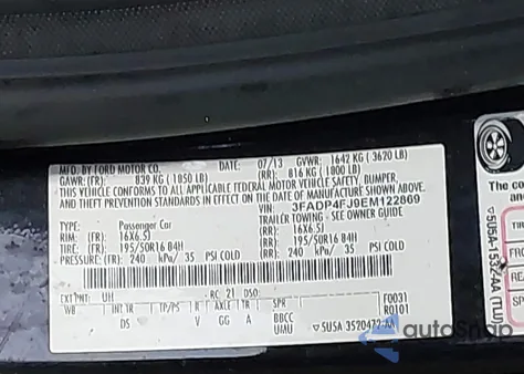 2014 Ford Fiesta Titanium из США, поврежденный, VIN 3FADP4FJ9EM122869